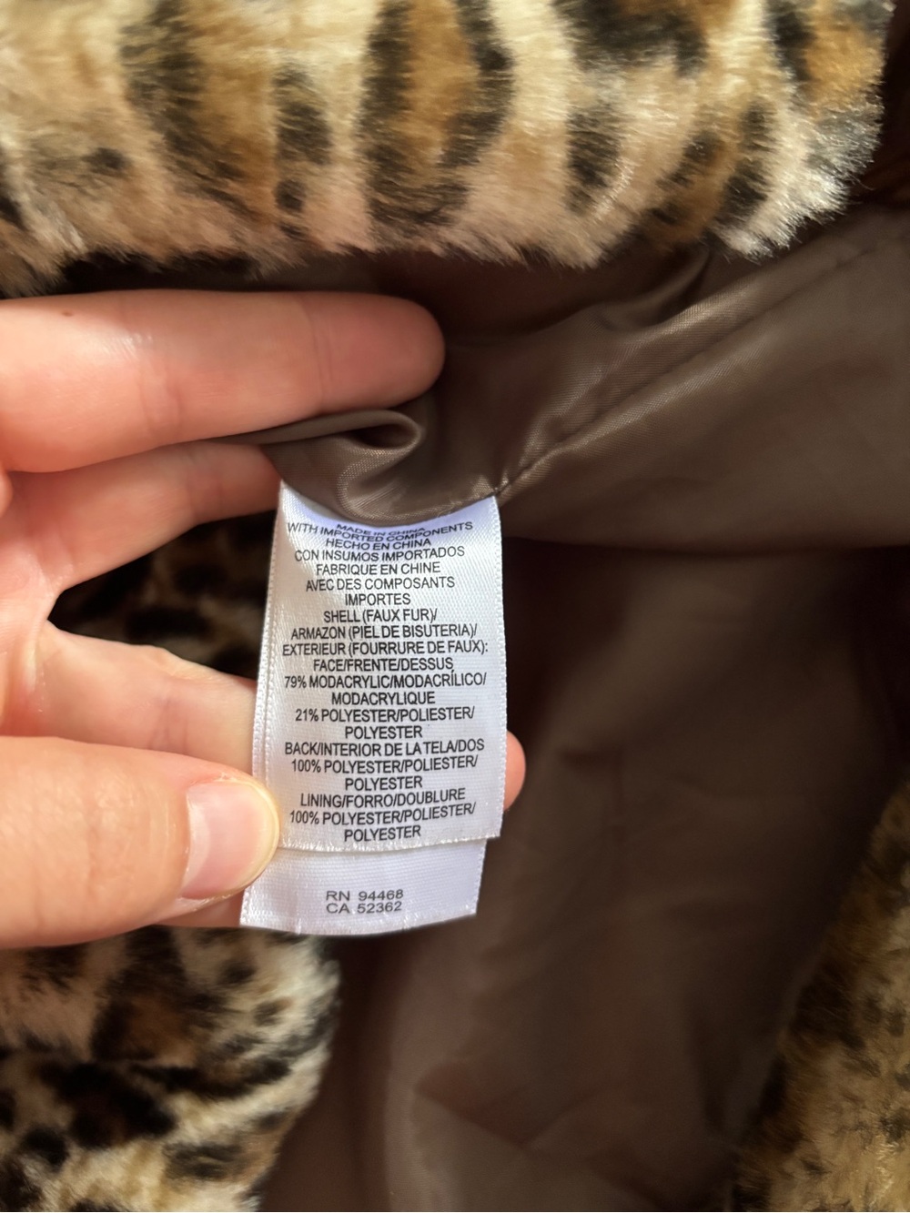 Vintage Liz Claiborne leopard print faux fur oversized coat size medium - Picture 5 of 5